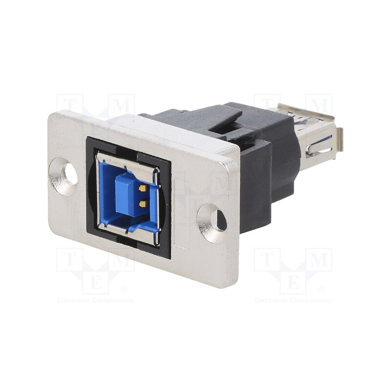 1 pcs x CLIFF - CP30606NM - Adapter, USB A socket,USB B socket, SLIM, USB 3.0, gold-plated