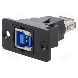 1 pcs x CLIFF - CP30606NMB - Adapter, USB A socket,USB B socket, SLIM, USB 3.0, gold-plated