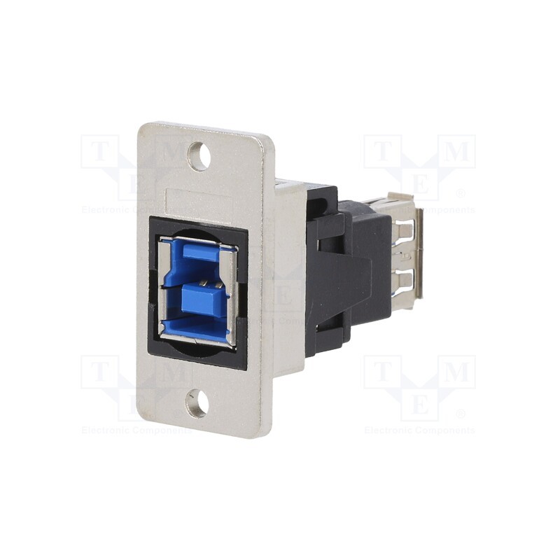 1 pcs x CLIFF - CP30606NMX1 - Adapter, USB A socket,USB B socket, SLIM, USB 3.0, gold-plated
