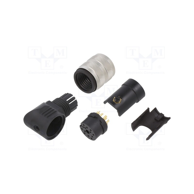 1 pcs x BINDER - 09 0148 72 12 - Connector: M16, plug, female, soldering, for cable, PIN: 12, 3A, 32V