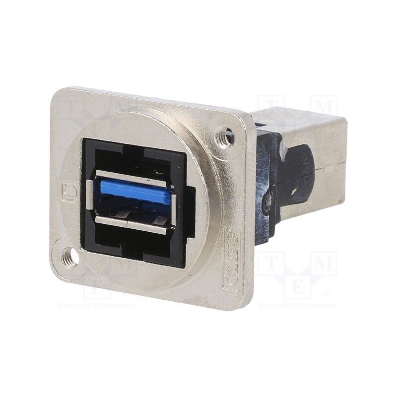 1 pcs x CLIFF - CP30210NM3 - Coupler, USB A socket,USB B socket, FT, USB 3.0, metal, 19x24mm