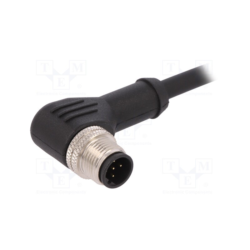 1 pcs x BULGIN - PXPTPU12RAM05BCL010PUR - Plug, M12, PIN: 5, male, B code-Profibus, IP67, 60V, 4A, angled, 1m