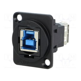 1 pcs x CLIFF - CP30206NMB - Coupler, USB A socket,USB B socket, FT, USB 3.0, metal, 19x24mm