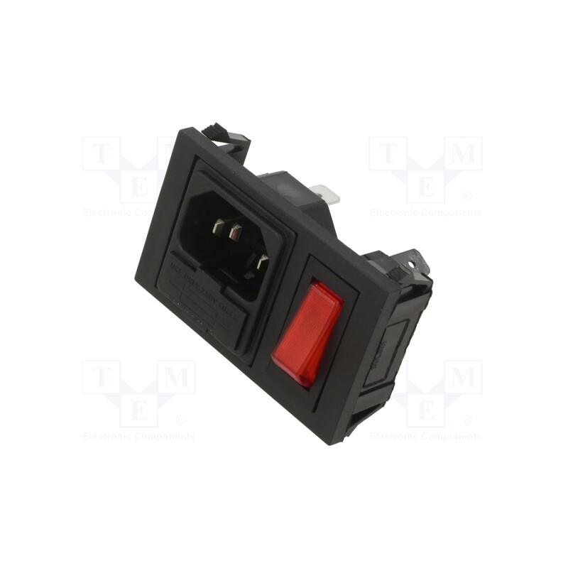 1 pcs x BULGIN - BZH01/Z0000/02 - Connector: AC supply, socket, male, 10A, 250VAC, IEC 60320, C14 (E)