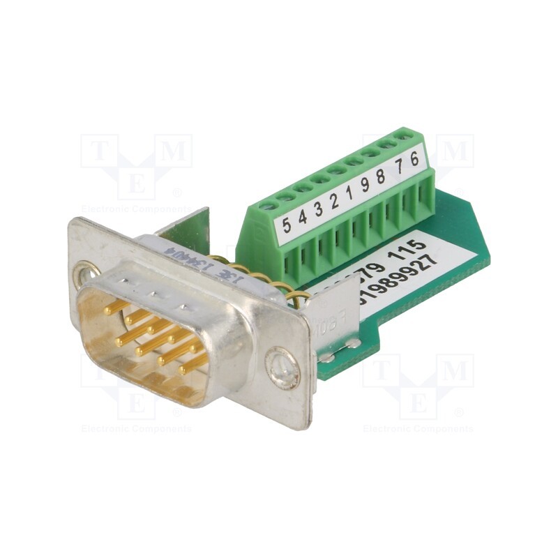 1 pcs x PHOENIX CONTACT - VS-09-ST-DSUB/10-MPT-0,5 1688379 - D-Sub, PIN: 9, plug, male, for cable, screw terminal, Variosub, 5A
