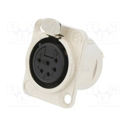 1 pcs x NEUTRIK - NC6FD-L-1 - Socket, XLR, female, PIN: 6, straight, with push button, soldering