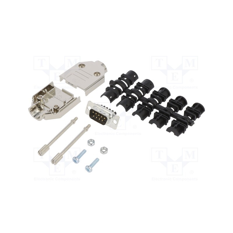 1 pcs x Amphenol Communications Solutions - L17DTPK-M-09+L717DE09PST - D-Sub, PIN: 9, male, straight, screw terminal, for cable,