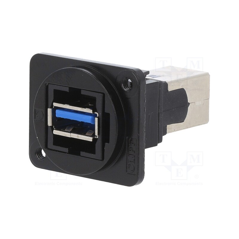 1 pcs x CLIFF - CP30210NM3B - Coupler, USB A socket,USB B socket, FT, USB 3.0, metal, 19x24mm