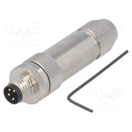 1 pcs x TE Connectivity - T4011019041-000 - Connector: M8, male, PIN: 4, straight, shielded, for cable, plug