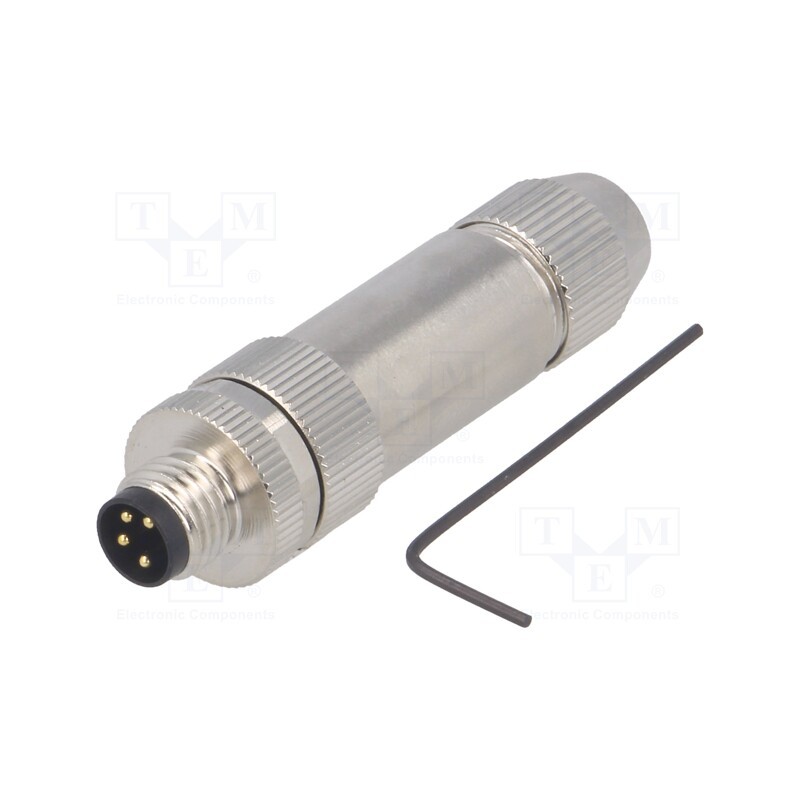 1 pcs x TE Connectivity - T4011019041-000 - Connector: M8, male, PIN: 4, straight, shielded, for cable, plug
