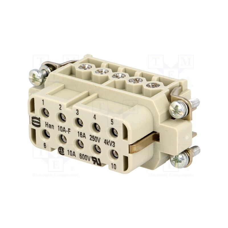 1 pcs x HARTING - 9200102812 - Connector: HDC, contact insert, female, Han® A, PIN: 10, 10+PE, 16A
