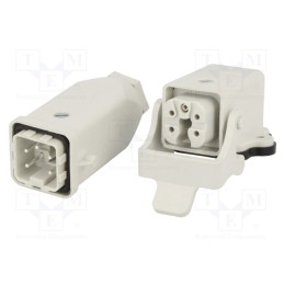 1 pcs x MOLEX - 93603-0026 - Connector: HDC, male + female, S-A, PIN: 5, 4+PE, size 3A, angled