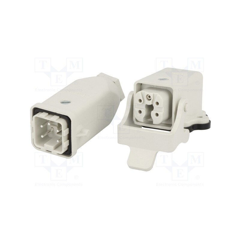 1 pcs x MOLEX - 93603-0026 - Connector: HDC, male + female, S-A, PIN: 5, 4+PE, size 3A, angled