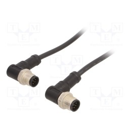 1 pcs x AMPHENOL LTW - M12A08MR-12AMR-SBA05 - Cable: for sensors/automation, PIN: 8, M12-M12, 0.5m, plug, plug