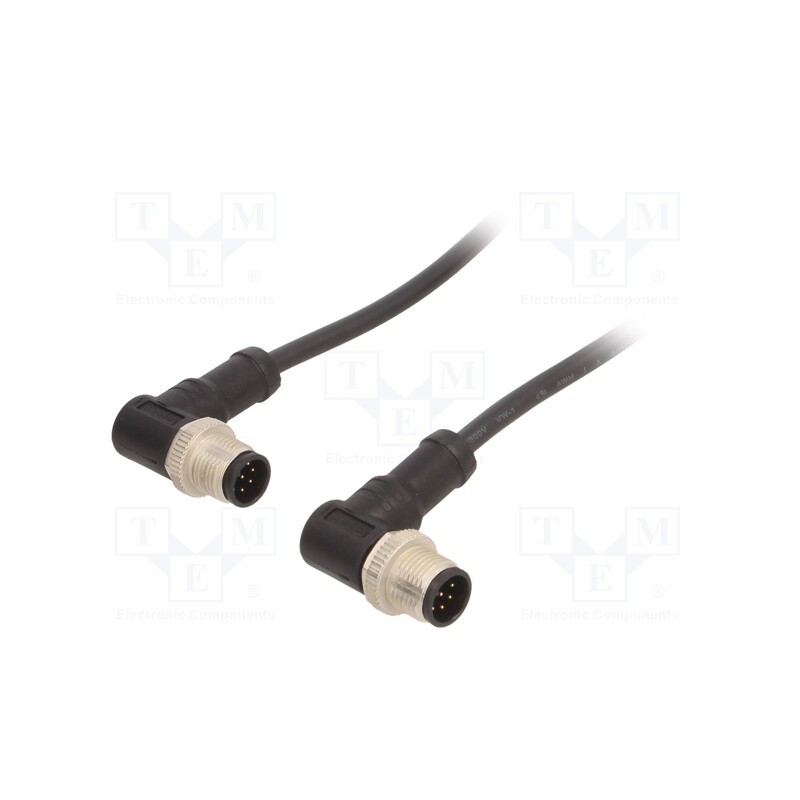 1 pcs x AMPHENOL LTW - M12A08MR-12AMR-SBA05 - Cable: for sensors/automation, PIN: 8, M12-M12, 0.5m, plug, plug