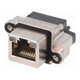 1 pcs x Amphenol Communications Solutions - MRJR-5481-0F - Socket, RJ45, with LED, IP68, for panel mounting, THT, straight