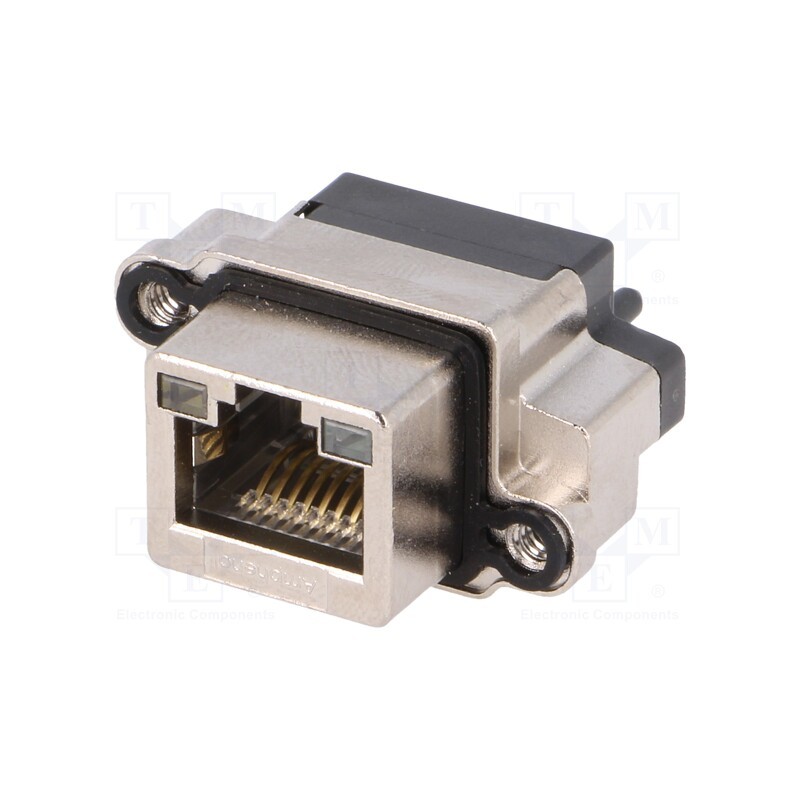 1 pcs x Amphenol Communications Solutions - MRJR-5481-0F - Socket, RJ45, with LED, IP68, for panel mounting, THT, straight