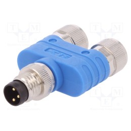 1 pcs x TE Connectivity - T4081112003-000 - T adapter, M8 male,M8 female x2, PIN: 3, Y, IP67, Polarisation: A