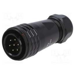 1 pcs x WEIPU - SA2010/P7IIB-1 - Plug, SA20, male, PIN: 7, IP67, 8÷12mm, 10A, soldering, for cable