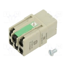 1 pcs x HARTING - 9120052734 - Connector: HDC, contact insert, female, Han Q, PIN: 6, 5+PE, size 3A