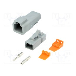 1 pcs x AMPHENOL - ATP2PS-CKIT - Connector: wire-wire, ATP, male + female, plug, for cable, PIN: 2