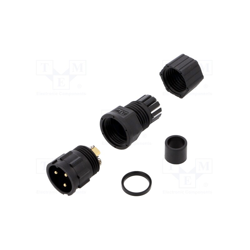 1 pcs x AMPHENOL LTW - DC-03BMMB-LL7001 - Connector: circular, plug, size D, male, PIN: 3, gold-plated, 20A