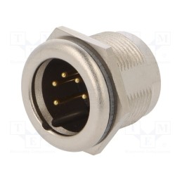 1 pcs x NEUTRIK - NC5MPR-HD - Socket, XLR, male, PIN: 5, straight, soldering, silver, 7.5A