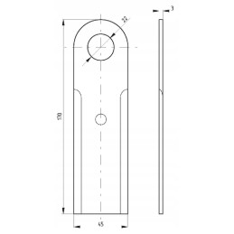 The cutting knife 150 x 50 oe 22 fits the Zuko shredder