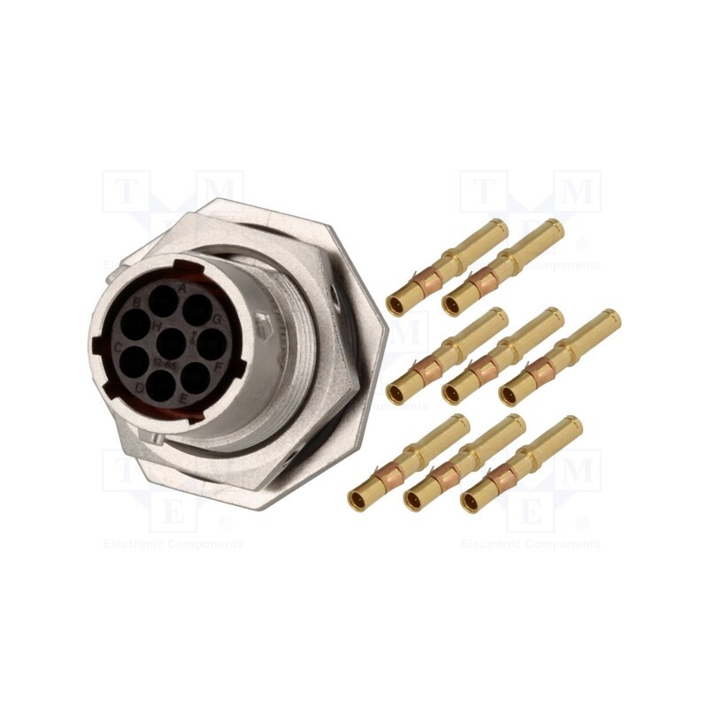 1 pcs x AMPHENOL - RT07128SNH-K - Connector: circular, RT360, socket,plug, female, crimped, PIN: 8