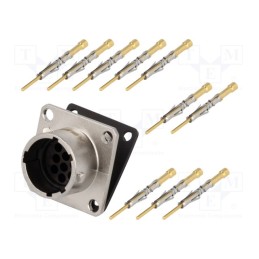 1 pcs x AMPHENOL - RT0W01210PNH-K - Connector: circular, RT360, socket, male, crimped, PIN: 10, 7.5A