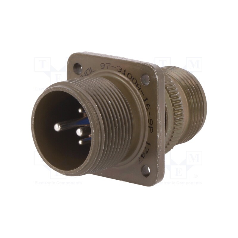 1 pcs x AMPHENOL - 97-3100A-16-9P - Connector: circular, size 16, 97, aluminium alloy, olive, socket