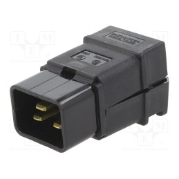 1 pcs x SCHURTER - 4300.0922 - Connector: AC supply, plug, male, 20A, 250VAC, C20 (I), for cable