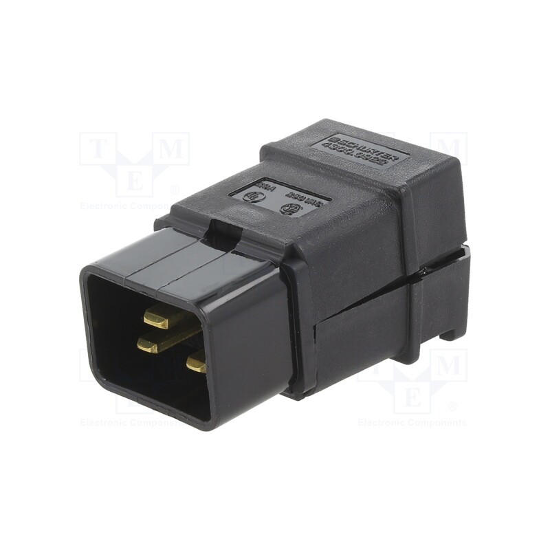 1 pcs x SCHURTER - 4300.0922 - Connector: AC supply, plug, male, 20A, 250VAC, C20 (I), for cable