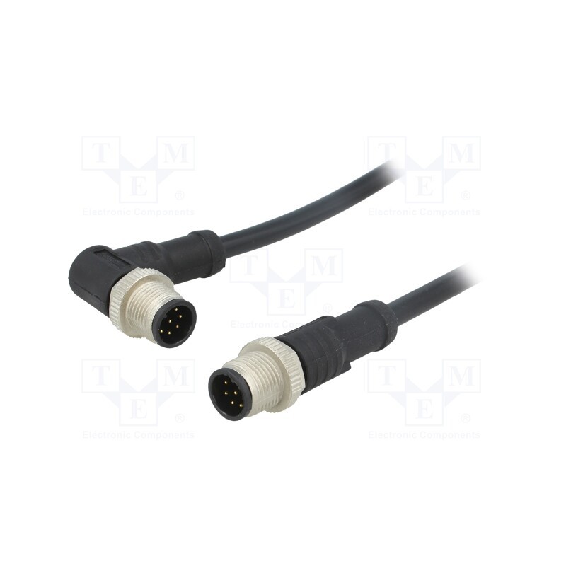 1 pcs x AMPHENOL LTW - M12A08ML-12AMR-SD001 - Cable: for sensors/automation, PIN: 8, M12-M12, 1m, plug, plug, 30V