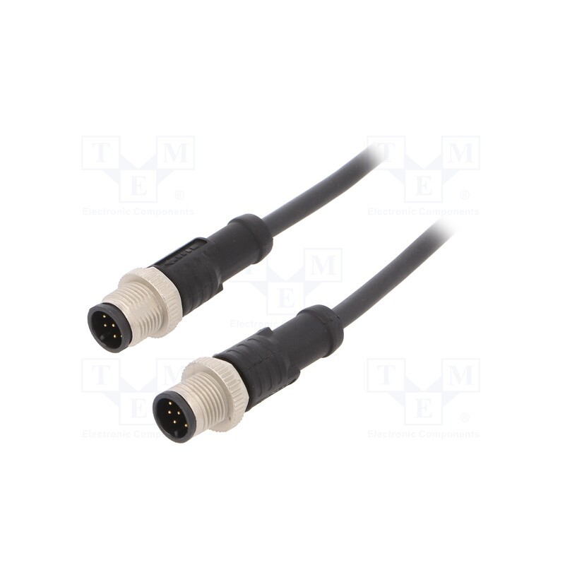 1 pcs x AMPHENOL LTW - M12A08ML-12AML-SB001 - Cable: for sensors/automation, PIN: 8, M12-M12, 1m, plug, plug, 30V