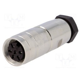 1 pcs x AMPHENOL - C09131D0061012U - Connector: M16, plug, female, soldering, for cable, PIN: 6, 5A, 300V