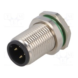 1 pcs x BULGIN - PXMBNI12RPM04DPCM12 - Socket, M12, PIN: 4, male, D code-Ethernet, THT, IP67, 250V, 4A