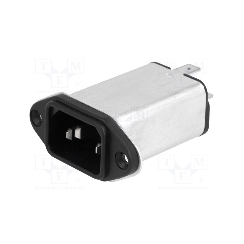 1 pcs x SCHURTER - 4300.5054 - Connector: AC supply, socket, male, 6A, 250VAC, IEC 60320, C14 (E)