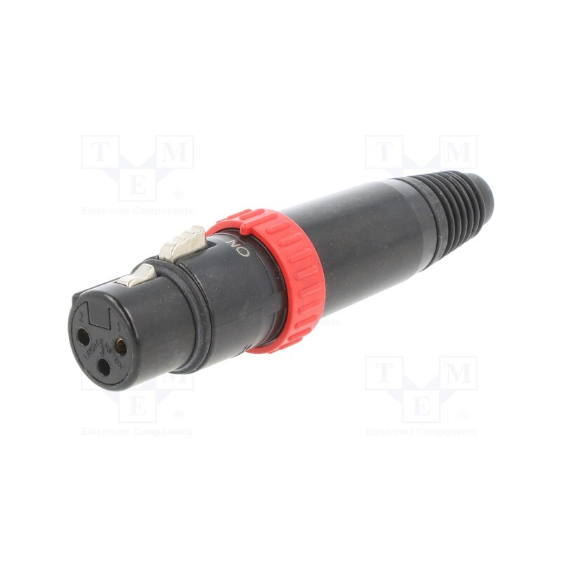 1 pcs x NEUTRIK - NC3FXS-B - Plug, XLR, female, PIN: 3, straight, for cable, soldering, 16A, FXS