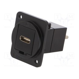 1 pcs x CLIFF - CP30211M3B - Adapter, USB C socket-front,USB C plug-back, FT, USB-C, metal