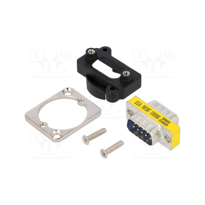 1 pcs x SWITCHCRAFT - EHDB9MM - Transition: D-Sub coupler, D-Sub 9pin male,both sides, silver