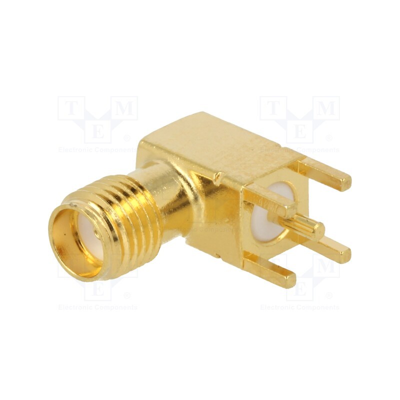 1 pcs x MOLEX - 731000114 - Socket, SMA, female, angled 90°, 50Ω, THT, on PCBs, PTFE