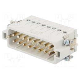 1 pcs x AMPHENOL - C14610A0161044 - Connector: HDC, contact insert, male, C146, PIN: 16, 16+PE, 16A, 250V