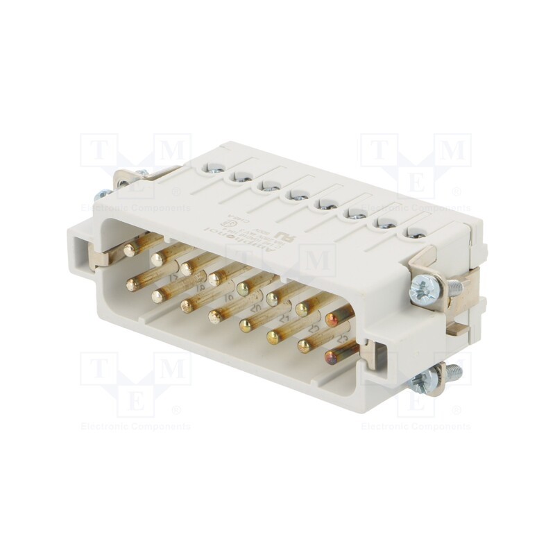 1 pcs x AMPHENOL - C14610A0161044 - Connector: HDC, contact insert, male, C146, PIN: 16, 16+PE, 16A, 250V