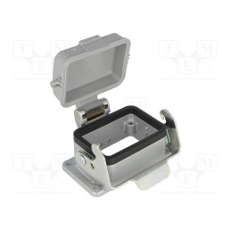 1 pcs x AMPHENOL - C14610F0060031 - Enclosure: for HDC connectors, C146, size E6, with latch, IP65