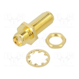 1 pcs x AMPHENOL RF - 132170 - Coupler, SMA female,both sides, straight, 50Ω, PTFE, gold-plated