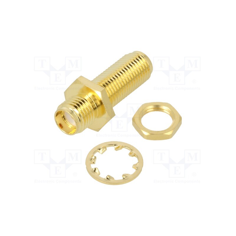 1 pcs x AMPHENOL RF - 132170 - Coupler, SMA female,both sides, straight, 50Ω, PTFE, gold-plated