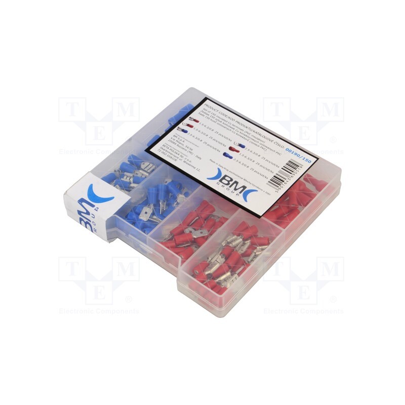 1 set x BM GROUP - BM00190/150 - Kit: connectors, crimped, for cable, insulated, 150pcs.
