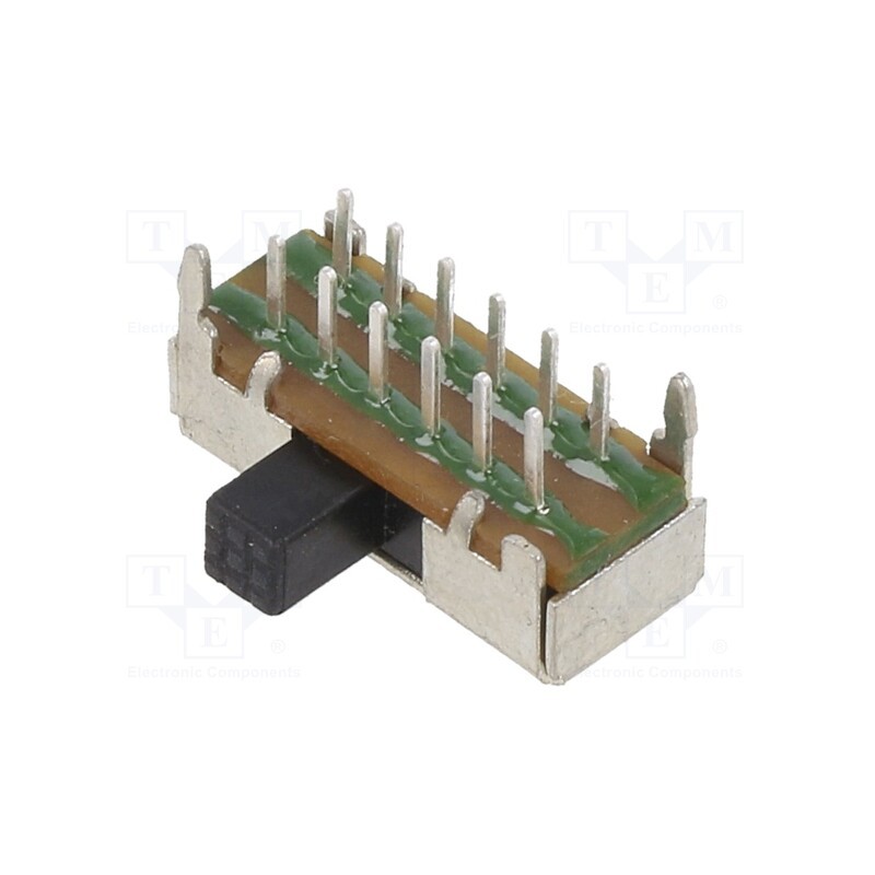 1 pcs x E-SWITCH - EG4208 - Switch: slide, Pos: 2, 4PDT, 0.2A/30VDC, ON-ON, THT, -20÷70°C, 20mΩ