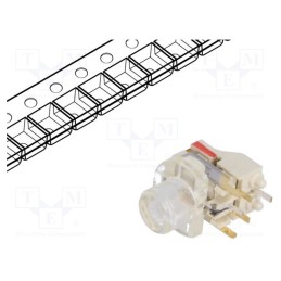 1 pcs x DIPTRONICS - ML3-AG2HR-CT-V-R - Microswitch TACT, SPST-NO, Pos: 2, 0.05A/12VDC, THT, LED, red, 1.56N